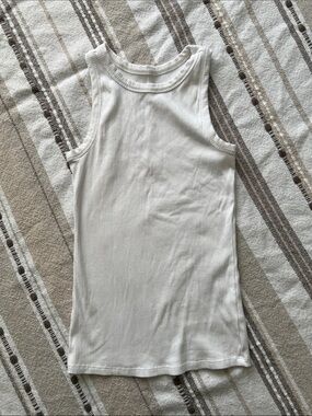 Classic White Ribbed Tank - Women's Slim Fit